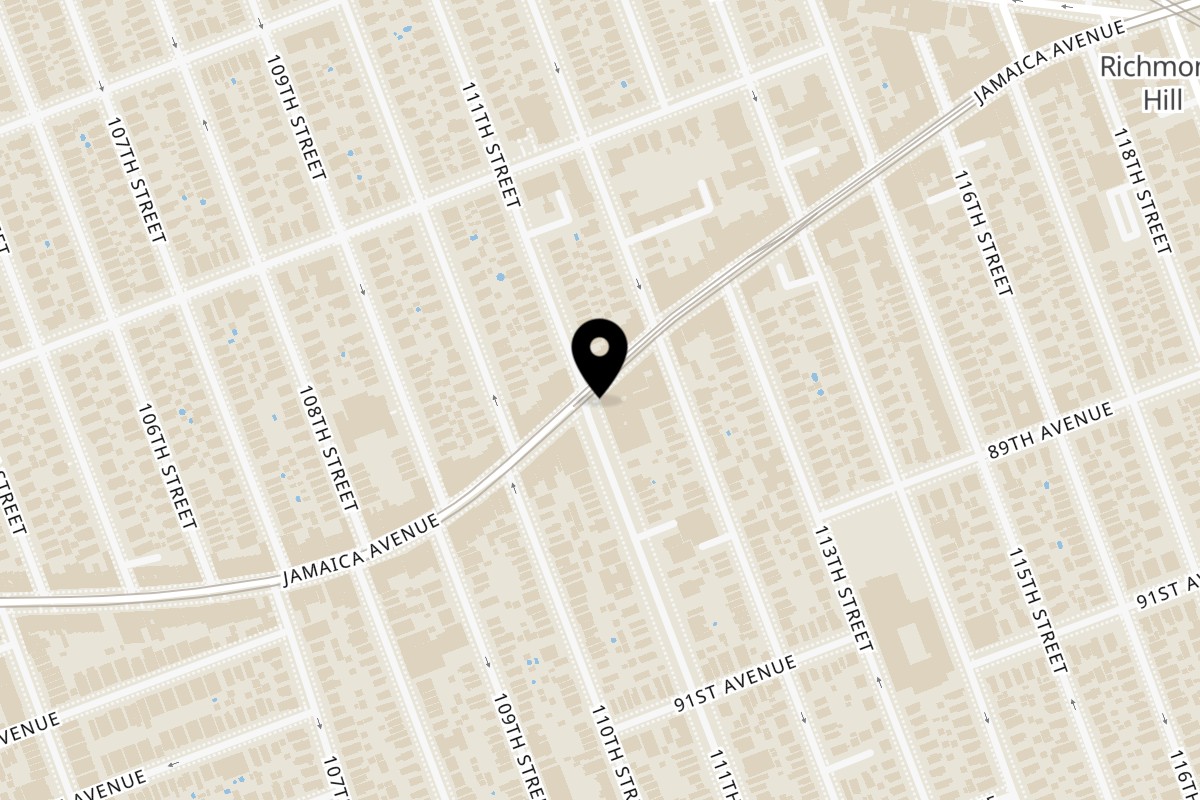 Map showing the location of ARN Deli Supermarket on 111-02 Jamaica Ave in Jamaica